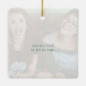 Sage Green Photo Keepsakeクリスマス セラミックオーナメント (裏面)