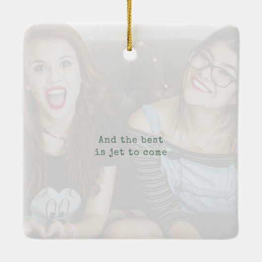 Sage Green Photo Keepsakeクリスマス セラミックオーナメント (裏面)