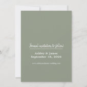 Sage Green Photo Modern Script Save the Date セーブザデート (裏面)