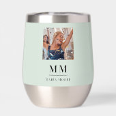 Sage green photo monogramイニシャル名 (背面)