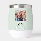 Sage green photo monogramイニシャル名 (背面)