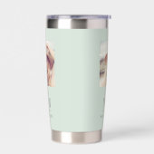 Sage green photo monogramイニシャル名 保温保冷タンブラー (左面)