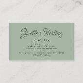 Sage Green Photo Monogram Realtor Luxury 名刺 (裏面)