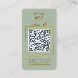 Sage Green | Photo Online RSVP QR Code Wedding  エンクロージャーカード