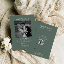 Sage Green Photo QRコードで日付カードを保存