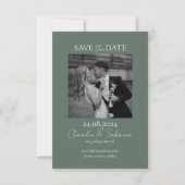 Sage Green Photo Save the Date結婚式招待状 セーブザデート (正面)