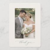 Sage Green Photo Wedding Thank You Card  招待状 (正面)
