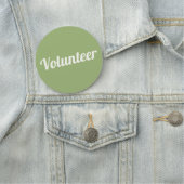 Sage Green Pin-back Volunteer Buttons 名札 (インサイチュ)