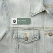 Sage Green Pin Nameタグまたはロゴ付き磁気 名札 (インサイチュ)