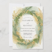 Sage Green Pine Forest Wedding 招待状 (正面)