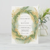 Sage Green Pine Forest Wedding 招待状 (スタンド正面)