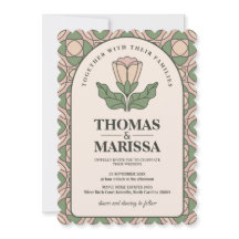 Sage Green & Pink Art Nouveau Floral Wedding