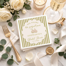 Sage Green Pink Preppy Perfect Pear Bridal Shower  スタンダードカクテルナプキン