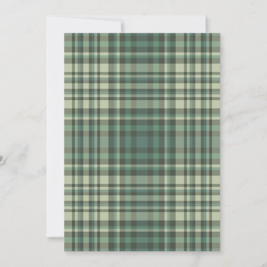Sage Green Plaid Pattern Ramadan Iftar Invitation 招待状 (裏面)