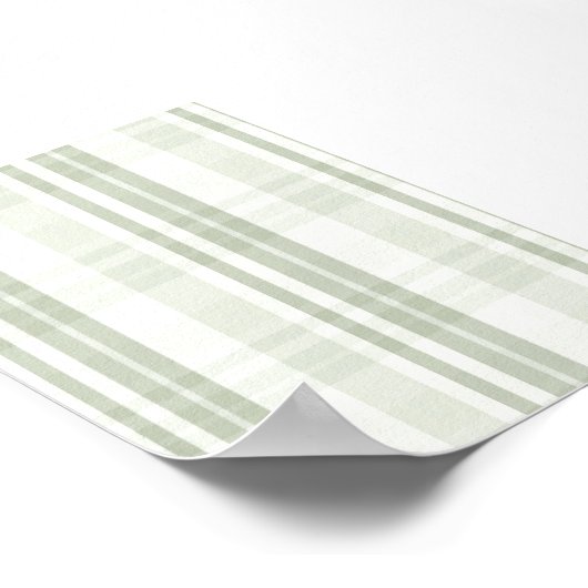 Sage Green Plaid Wall Art ポスター (角)