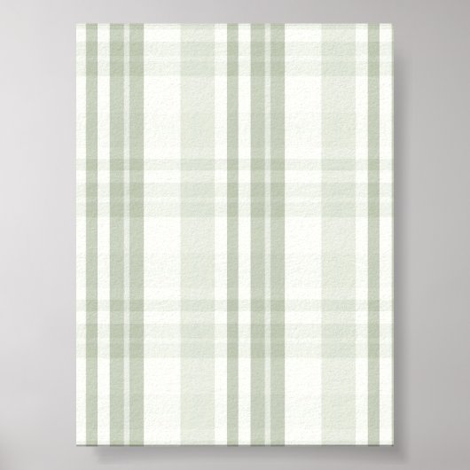 Sage Green Plaid Wall Art ポスター (正面)