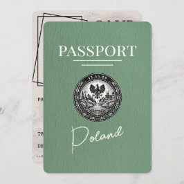 Sage Green Poland Passport日付の保存 セーブザデート