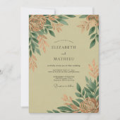 Sage Green Polished Rustic Wedding 招待状 (正面)
