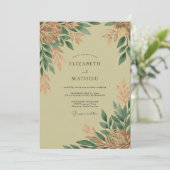 Sage Green Polished Rustic Wedding 招待状 (スタンド正面)