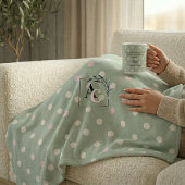 Sage Green Polka Dot Monogram Parents’ Eid Gift フリースブランケット