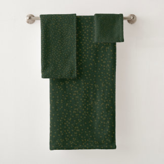 Sage Green Polka Dots Modern Pattern バスタオルセット