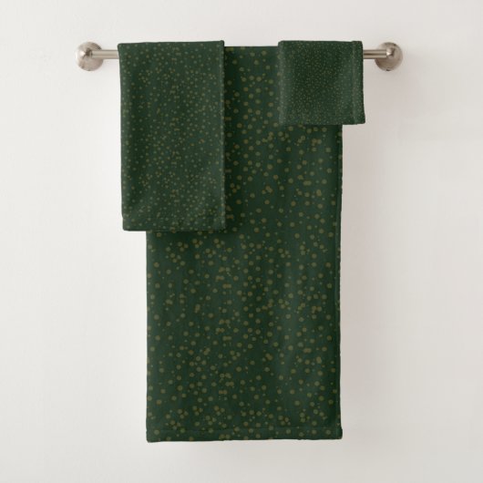 Sage Green Polka Dots Modern Pattern バスタオルセット (インサイチュ)