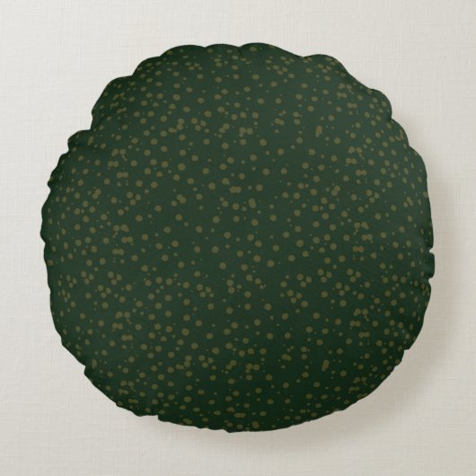 Sage Green Polka Dots Modern Pattern ラウンドクッション (正面)