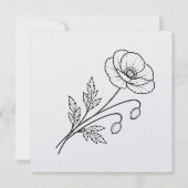 Sage Green Poppies Details QR code Card 招待状 (裏面)
