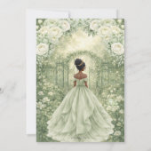 Sage Green Princess & Frog Fairytale Quinceañera  招待状 (裏面)