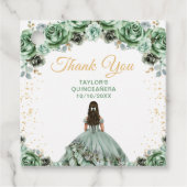 Sage Green Princess Quinceañera Thank You フェイバータグ (正面)