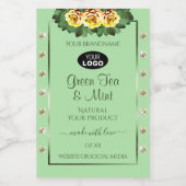 Sage Green Product Labelsイエローローズジュエリーロゴ フードラベル (シングルラベル)