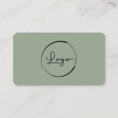 Sage Green Professional Logo QR Code  名刺 (裏面)