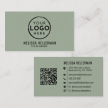 Sage Green Professional Logo QR Code