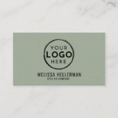 Sage Green Professional Logo QR Code 名刺 (正面)