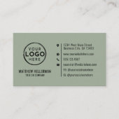 Sage Green Professional Minimalist QR Code Logo 名刺 (正面)