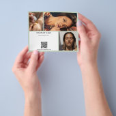 Sage Green Promotional Beauty Salon Photo QR Code チラシ (手)