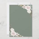Sage Green Pumpkin Floral Navy Blue Bridal Shower 招待状 (裏面)