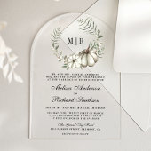 Sage Green Pumpkin Wreath Wedding アクリル招待状