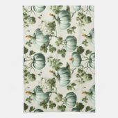 Sage Green Pumpkins & Autumn Florals キッチンタオル (縦)