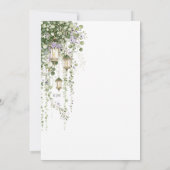 Sage Green Purple Floral Lantern Wedding 招待状 (裏面)