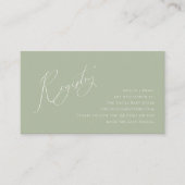 Sage Green QRお洒落コードベビーレジストリ エンクロージャーカード (正面)