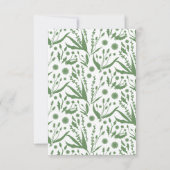 Sage Green QRクラシックコードのエレガント植物学 出欠カード (裏面)