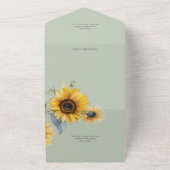 Sage Green QRコードのひまわり オールインワン招待状 (外側)