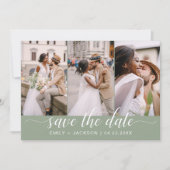 Sage Green QRコード – 日付3の写真を保存 セーブザデート (正面)