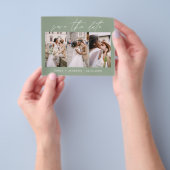 Sage Green QRコード – 日付3の写真を保存 チラシ (手)