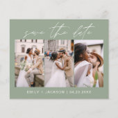 Sage Green QRコード – 日付3の写真を保存 チラシ (正面)