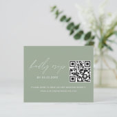 Sage Green QRコードRSVP写真のWeb結婚サイト (スタンド正面)