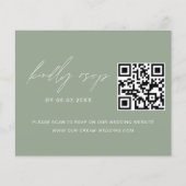 Sage Green QRコードRSVP写真のWeb結婚サイト (正面)