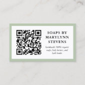 Sage Green QRコー縁どドと写真の挿入 名刺 (正面)