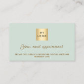 Sage green QR business logo appointment card 割引カード (正面)